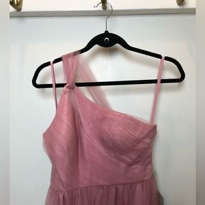 Mauve One Shouldered Tulle Gown ! Brand New with Tags Never Worn !